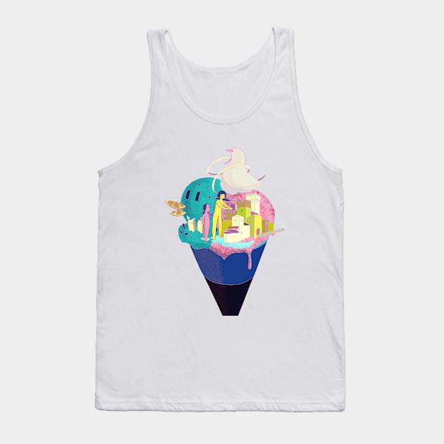 Contradictory Joy in Gelato Cities-Sirmione Tank Top by huabuwan1